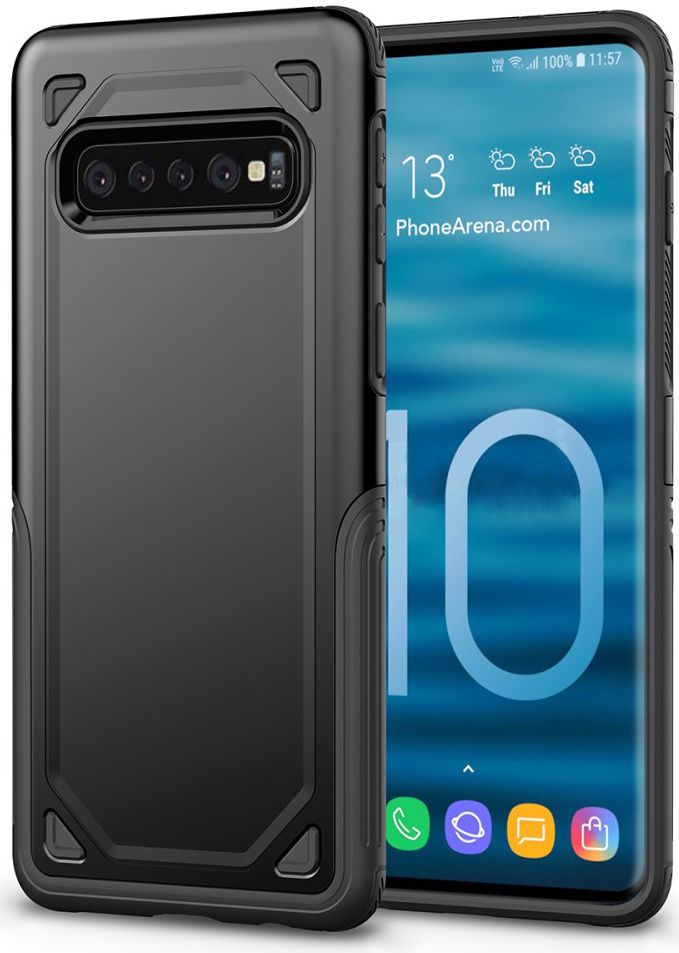 Samsung Galaxy S10 Stijlvol Hybride Hoesje Zwart afbeelding 1