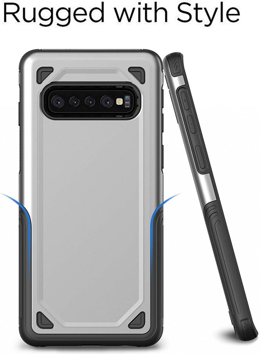 Samsung Galaxy S10 Stijlvol Hybride Hoesje Zwart afbeelding 2