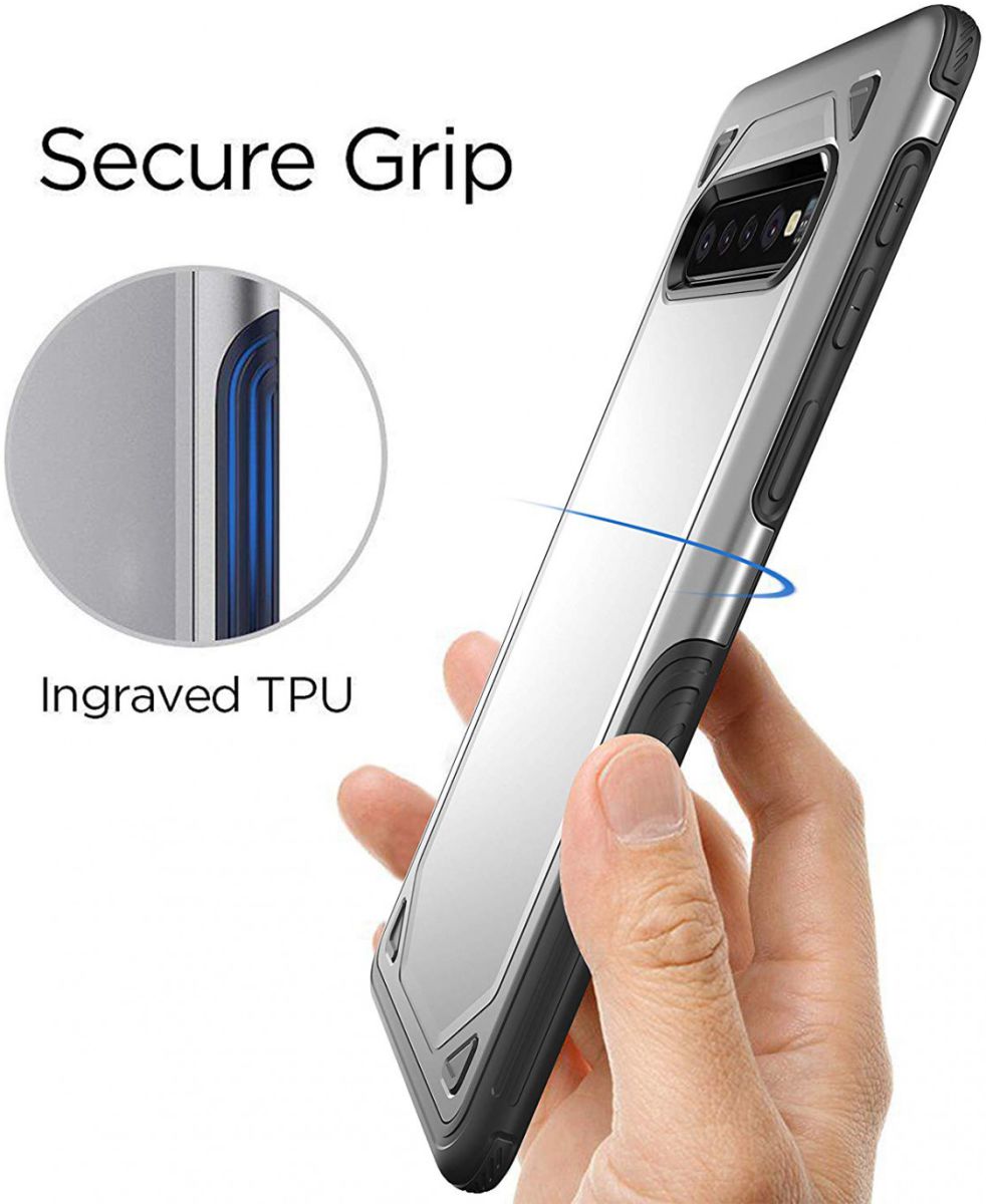 Samsung Galaxy S10 Stijlvol Hybride Hoesje Zwart afbeelding 3