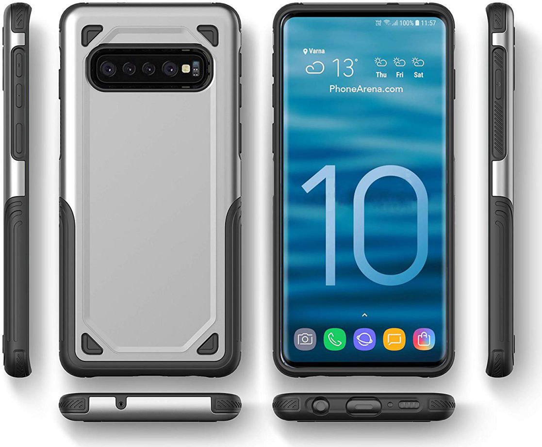 Samsung Galaxy S10 Stijlvol Hybride Hoesje Zwart afbeelding 8