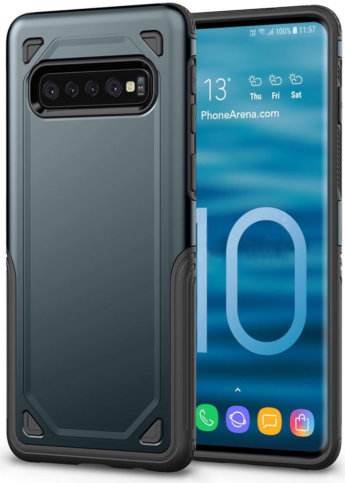 Samsung Galaxy S10 Stijlvol Hybride Hoesje Blauw afbeelding 1