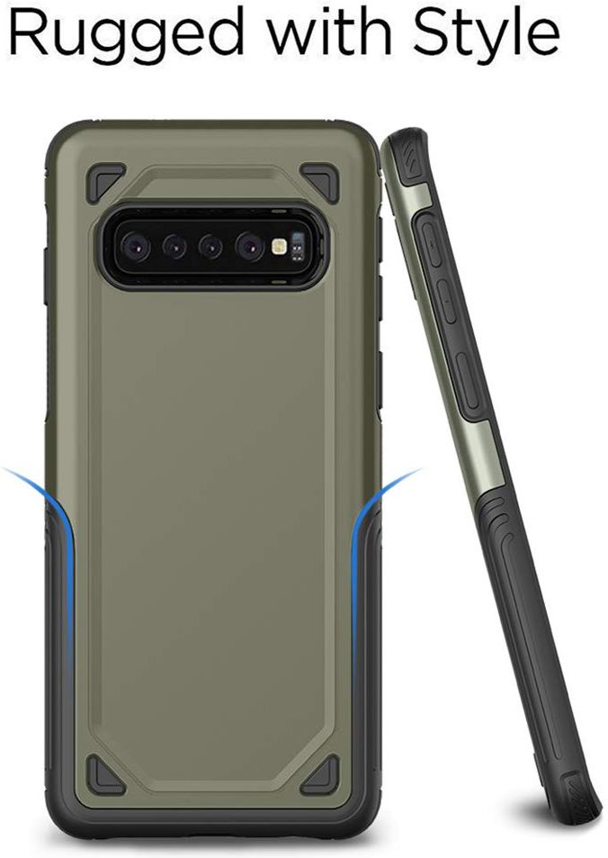 Samsung Galaxy S10 Plus Stijlvol Hybride Hoesje Groen afbeelding 2