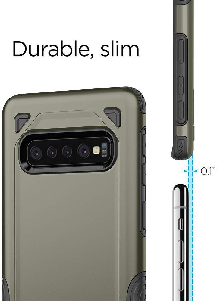 Samsung Galaxy S10 Plus Stijlvol Hybride Hoesje Groen afbeelding 3