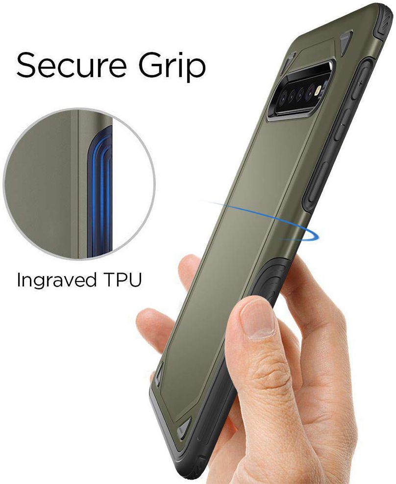 Samsung Galaxy S10 Plus Stijlvol Hybride Hoesje Groen afbeelding 5