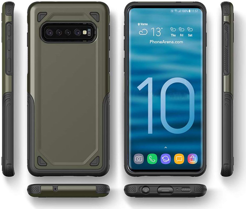 Samsung Galaxy S10 Plus Stijlvol Hybride Hoesje Groen afbeelding 6