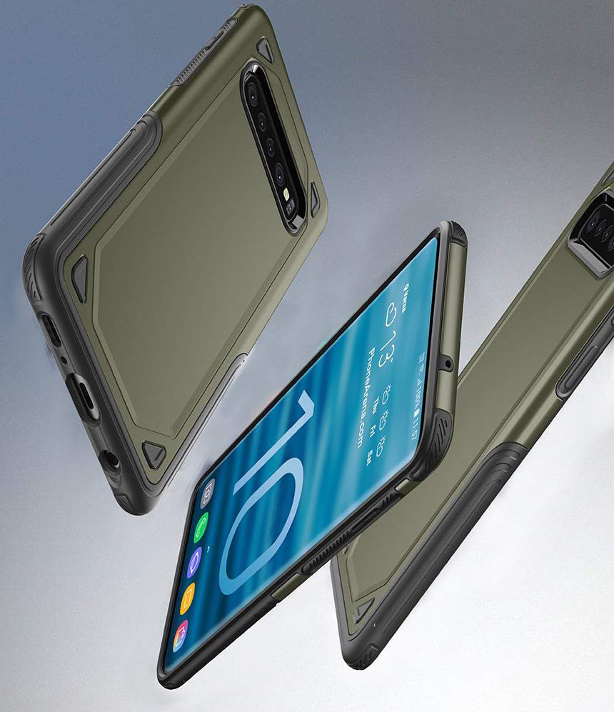 Samsung Galaxy S10 Plus Stijlvol Hybride Hoesje Groen afbeelding 7