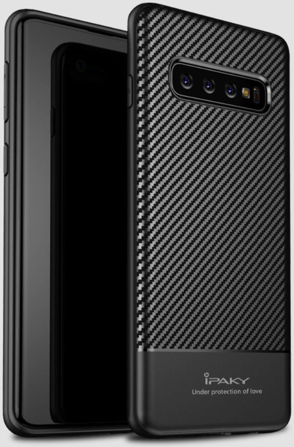 Samsung Galaxy S10 Carbon TPU Hoesje Zwart afbeelding 1