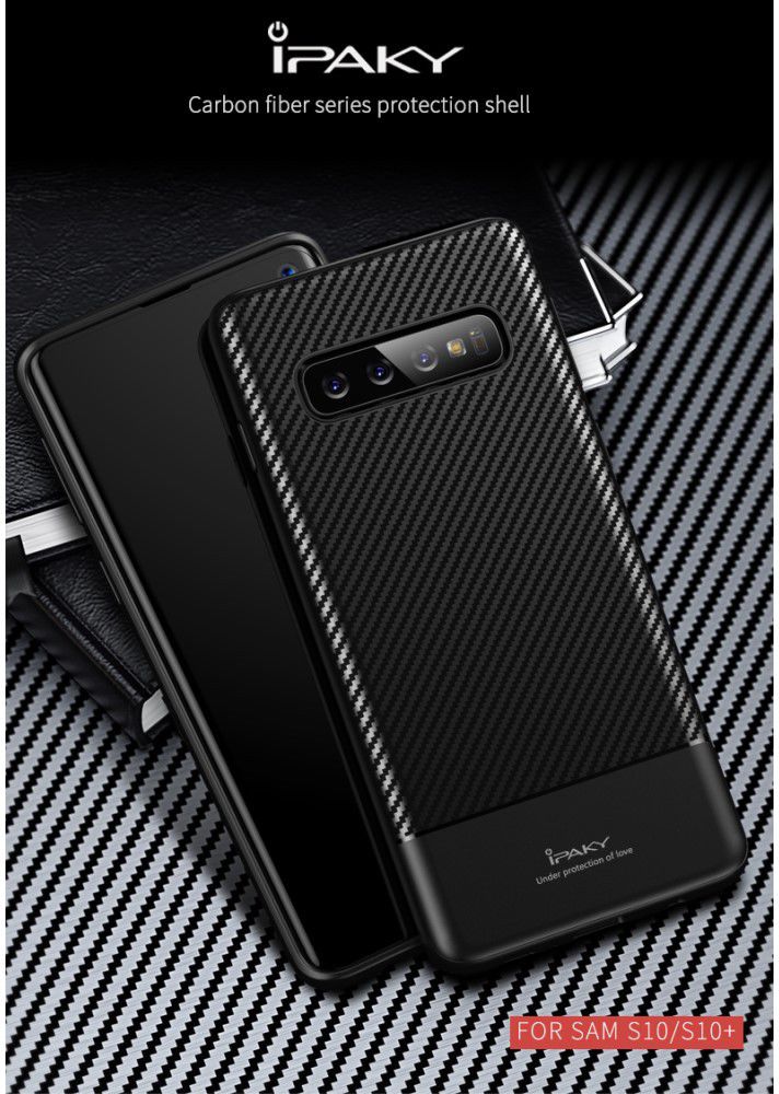 Samsung Galaxy S10 Carbon TPU Hoesje Zwart afbeelding 5