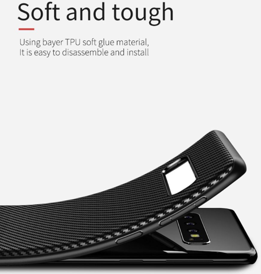 Samsung Galaxy S10 Carbon TPU Hoesje Zwart afbeelding 8