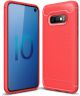 Samsung Galaxy S10E Geborsteld TPU Hoesje Rood