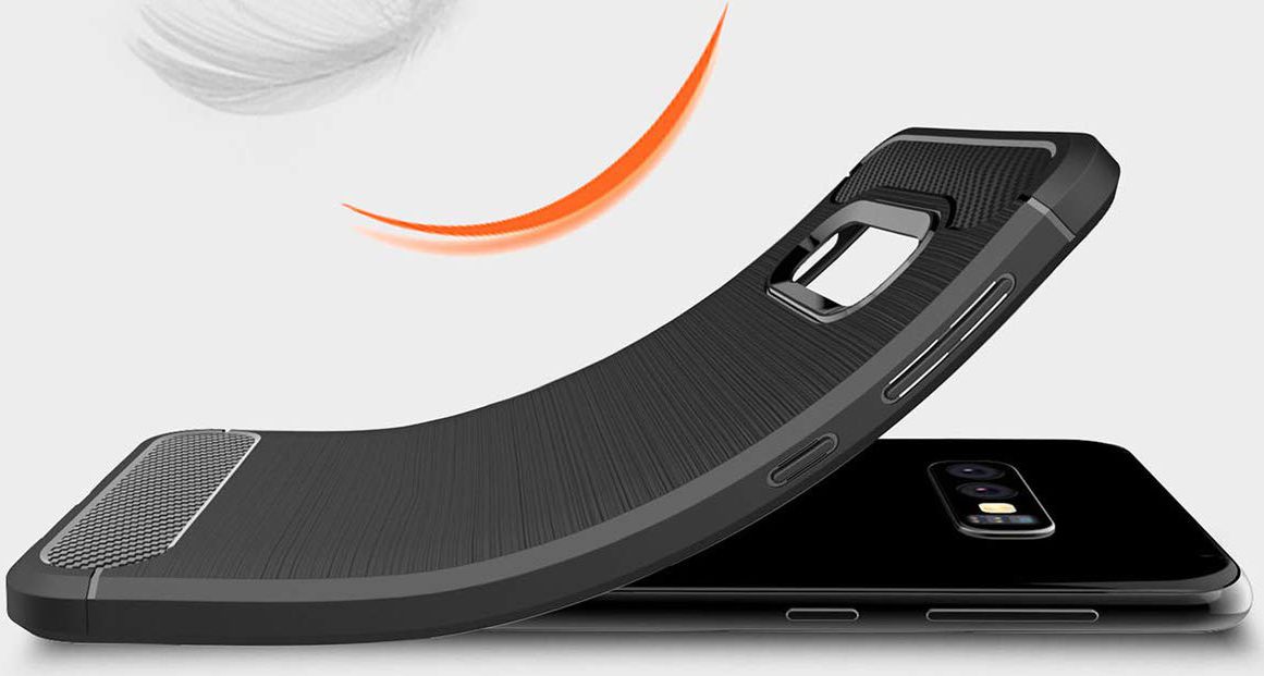 Samsung Galaxy S10E Geborsteld TPU Hoesje Rood afbeelding 6