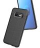 Samsung Galaxy S10E Hoesje Met Leren Textuur Zwart
