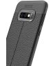 Samsung Galaxy S10E Hoesje Met Leren Textuur Zwart