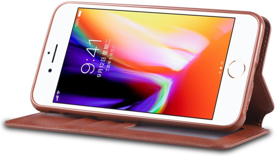 Apple iPhone 6S Portemonnee Hoesje Bruin afbeelding 4