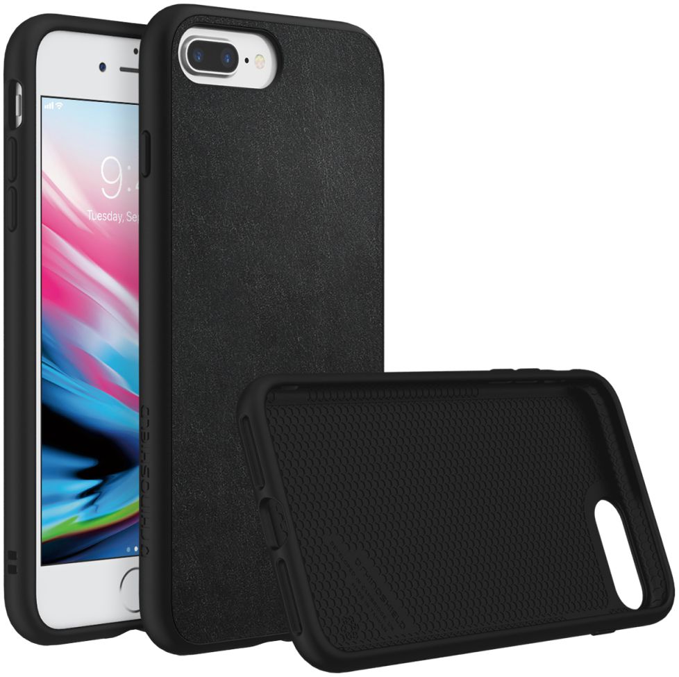 RhinoShield SolidSuit Black Leather iPhone 7 Plus / 8 Plus Hoesje afbeelding 1