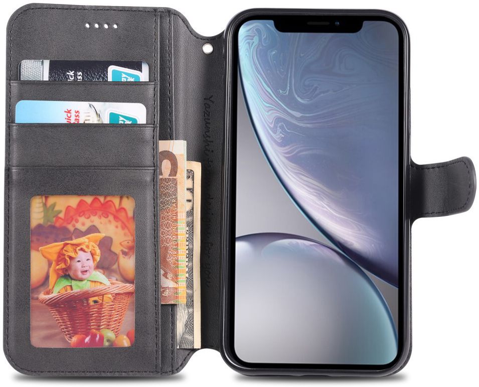 Apple iPhone XR Portemonnee Hoesje Zwart afbeelding 2