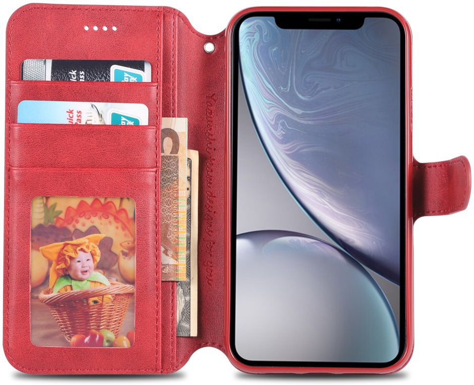 Apple iPhone XR Portemonnee Hoesje Rood afbeelding 2