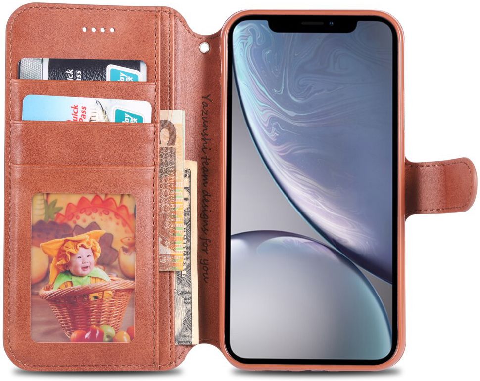 Apple iPhone XR Portemonnee Hoesje Bruin afbeelding 2
