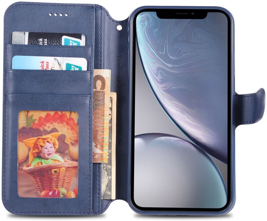 Apple iPhone XR Portemonnee Hoesje Blauw afbeelding 2