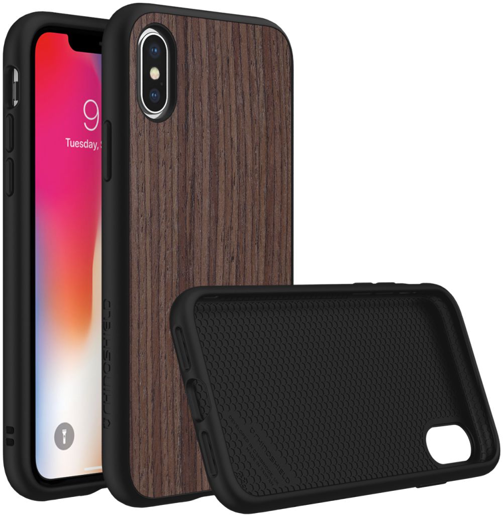 RhinoShield SolidSuit Dark Walnut iPhone X Hoesje Zwart afbeelding 1