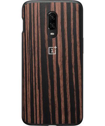 Originele OnePlus 6T TPU Hoesje Ebony Wood Hoesjes