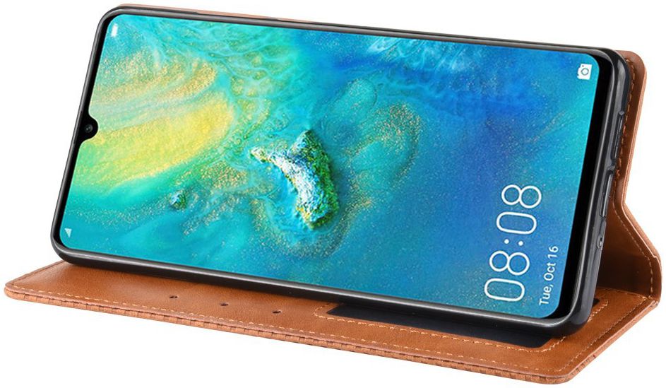 Huawei P30 Pro Vintage Portemonnee Hoesje Bruin afbeelding 4