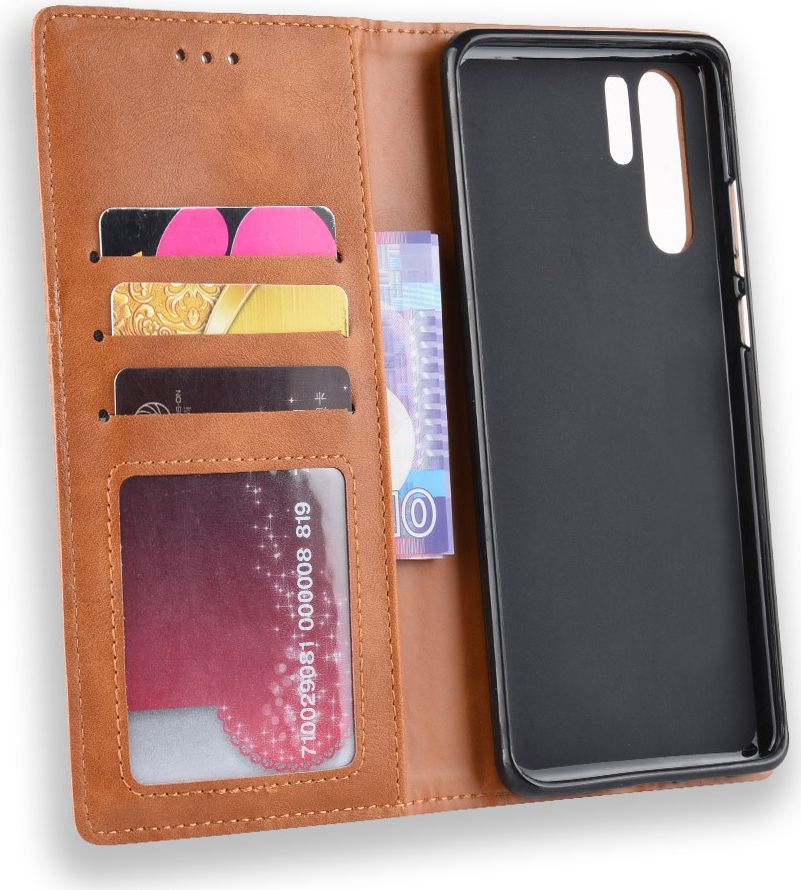 Huawei P30 Pro Vintage Portemonnee Hoesje Bruin afbeelding 5
