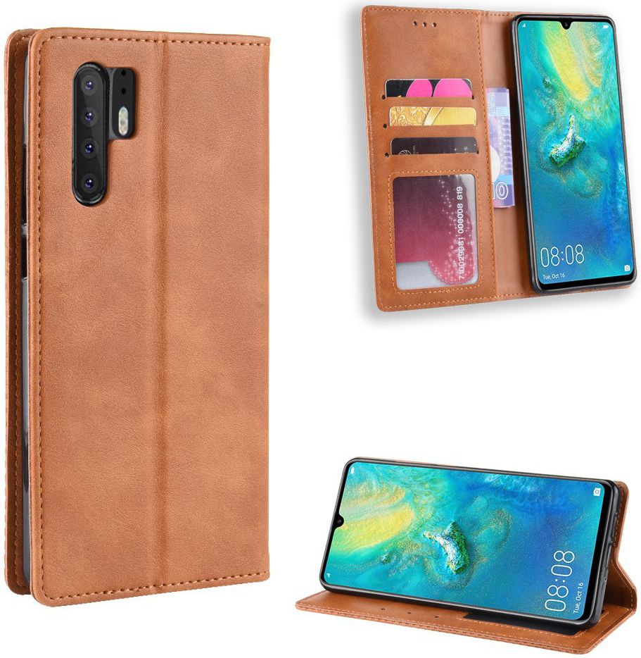 Huawei P30 Pro Vintage Portemonnee Hoesje Bruin afbeelding 7