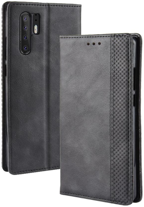 Huawei P30 Pro Vintage Portemonnee Hoesje Zwart afbeelding 3