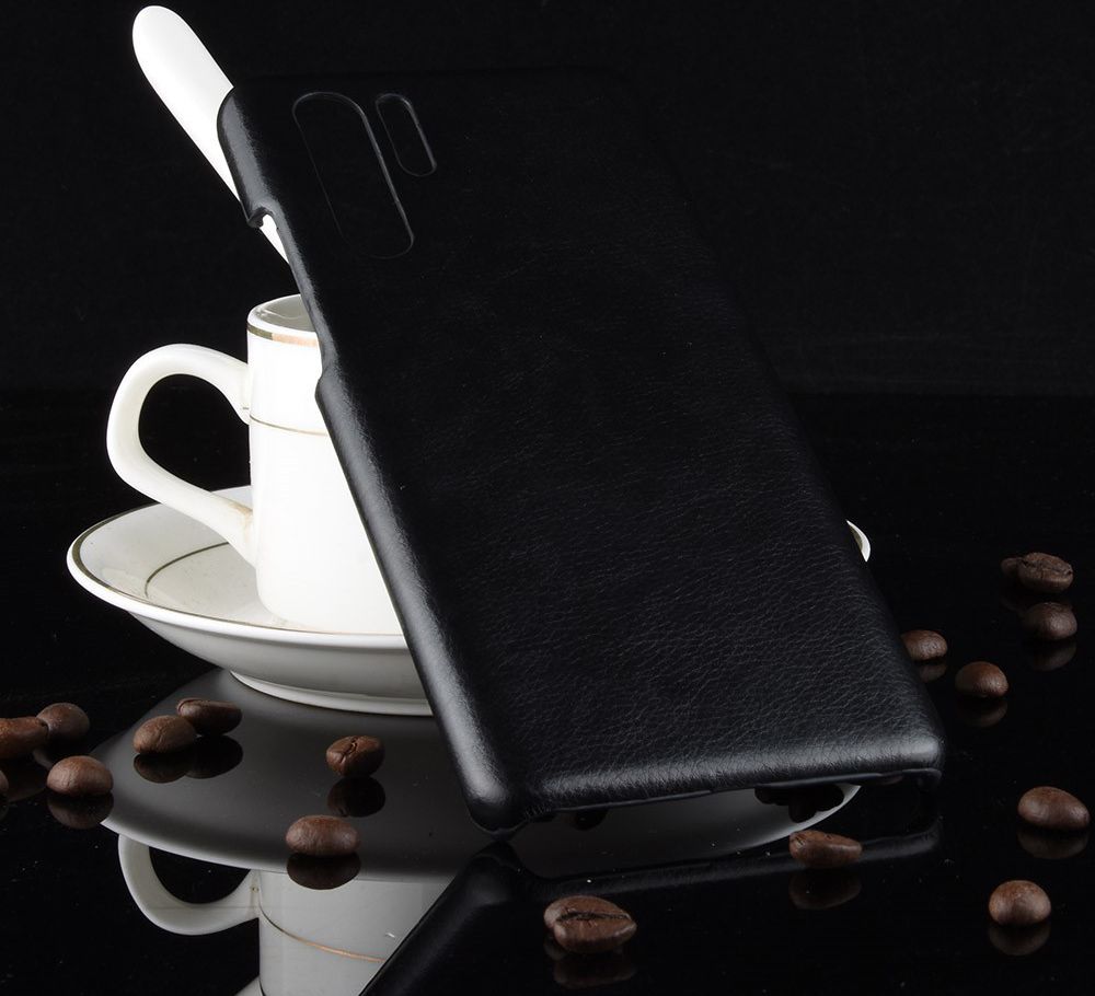 Huawei P30 Pro Hoesje met Kunstleren Coating Zwart afbeelding 5