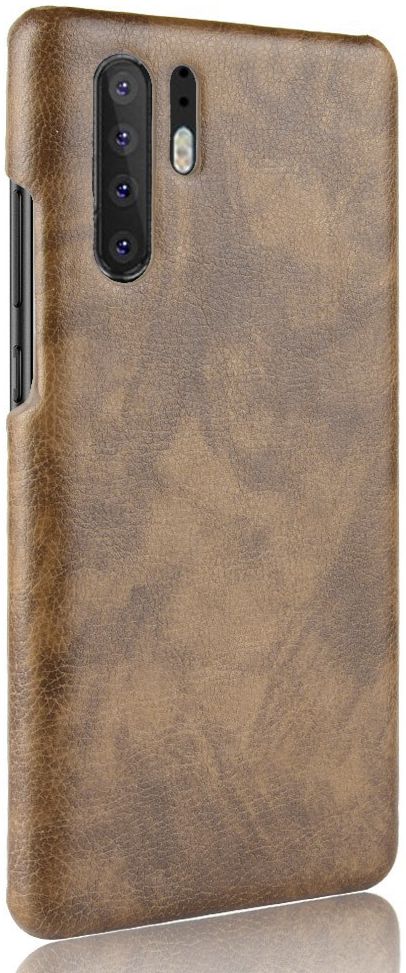 Huawei P30 Pro Hoesje met Kunstleren Coating Bruin afbeelding 1