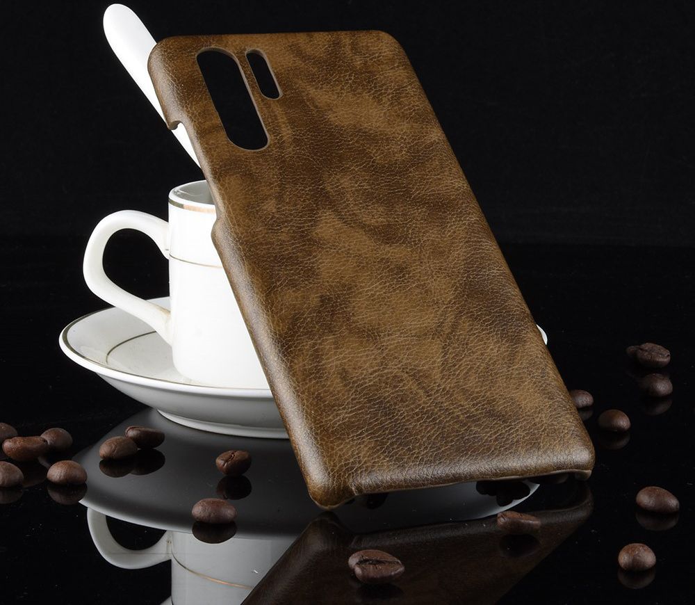 Huawei P30 Pro Hoesje met Kunstleren Coating Bruin afbeelding 5