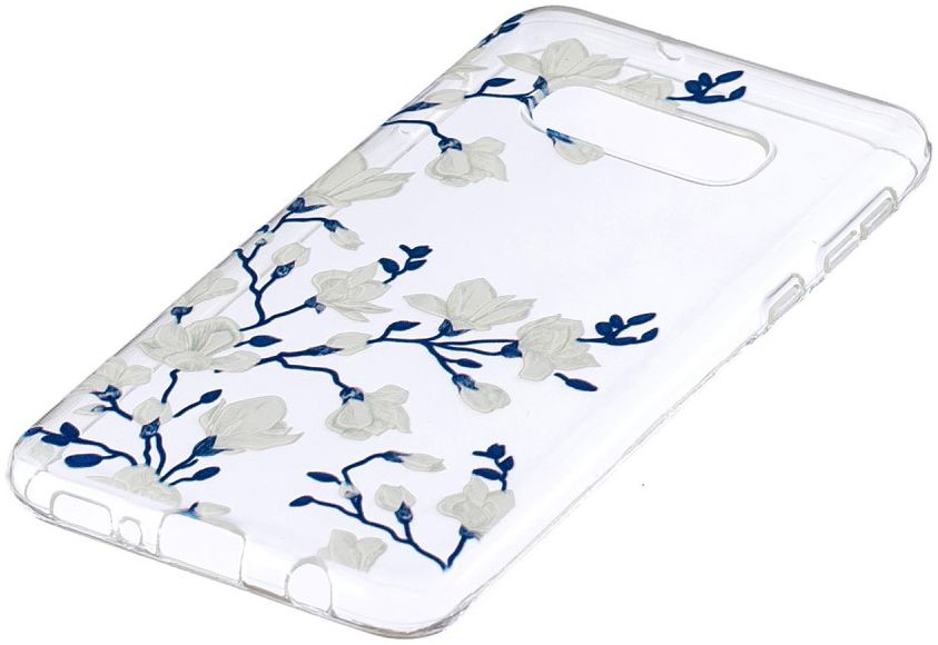 Samsung Galaxy S10E Print TPU Hoesje Transparant Bloem afbeelding 2