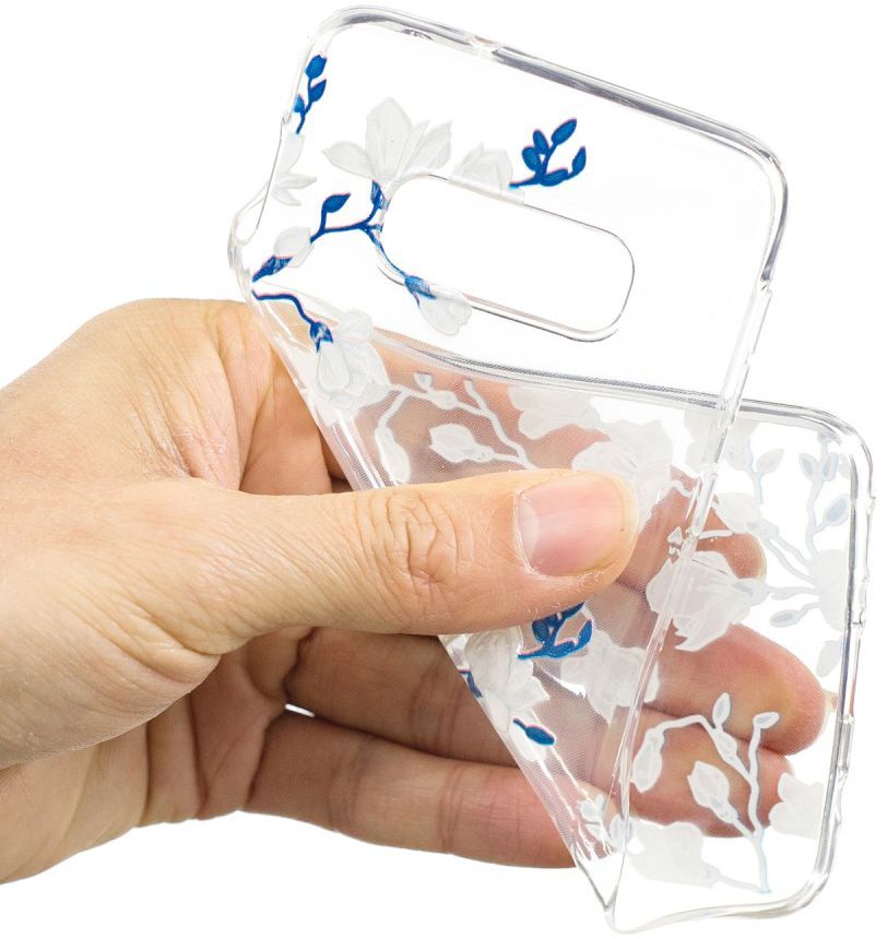 Samsung Galaxy S10E Print TPU Hoesje Transparant Bloem afbeelding 4