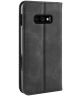 Samsung Galaxy S10E Vintage Portemonnee Hoesje Zwart