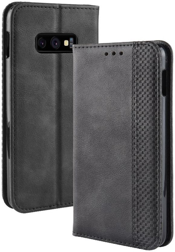 Samsung Galaxy S10E Vintage Portemonnee Hoesje Zwart afbeelding 3