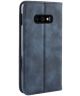Samsung Galaxy S10E Vintage Portemonnee Hoesje Blauw