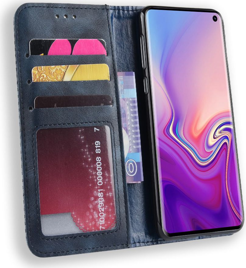 Samsung Galaxy S10E Vintage Portemonnee Hoesje Blauw afbeelding 1