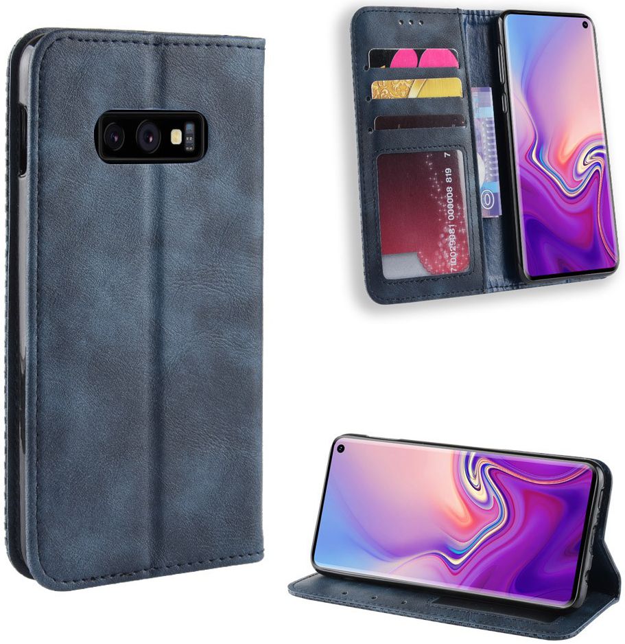 Samsung Galaxy S10E Vintage Portemonnee Hoesje Blauw afbeelding 7