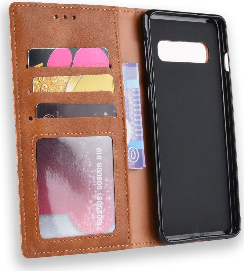 Samsung Galaxy S10 Plus Vintage Portemonnee Hoesje Bruin afbeelding 5