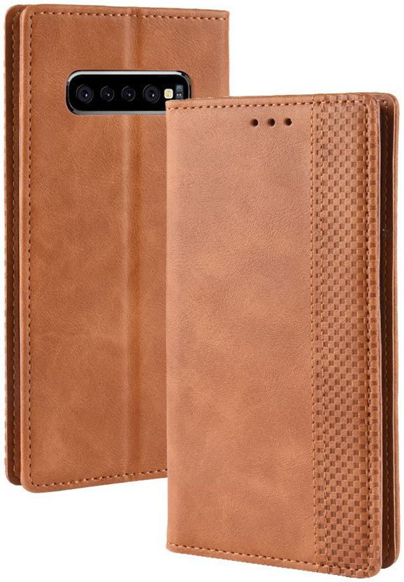 Samsung Galaxy S10 Plus Vintage Portemonnee Hoesje Bruin afbeelding 3