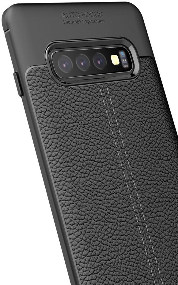 Samsung Galaxy S10 Plus Hoesje met Leren Textuur Zwart afbeelding 7