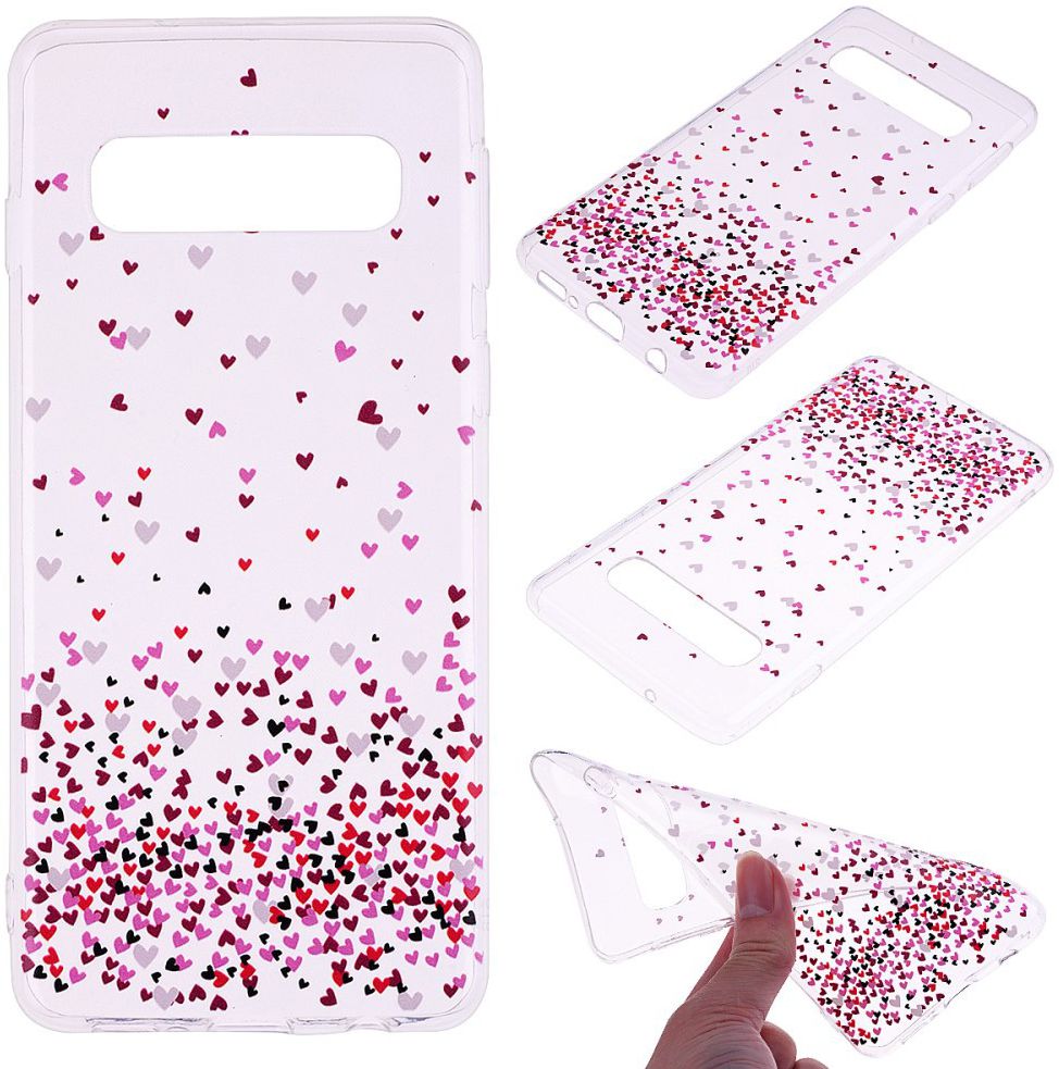 Samsung Galaxy S10 Print TPU Hoesje Hartjes afbeelding 5
