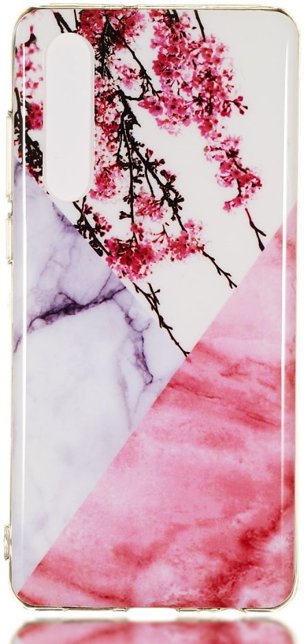 Huawei P30 TPU Hoesje met Marmer Opdruk Roze afbeelding 1