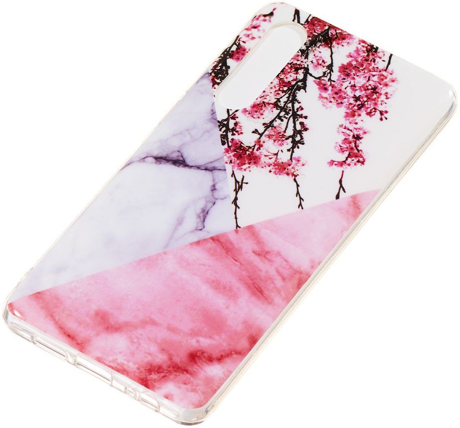 Huawei P30 TPU Hoesje met Marmer Opdruk Roze afbeelding 2