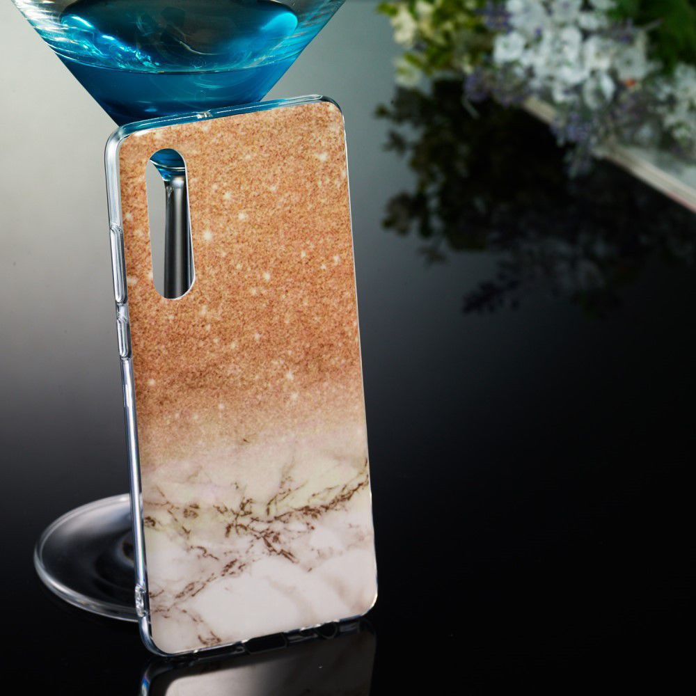 Huawei P30 TPU Hoesje met Marmer Opdruk Goud afbeelding 4
