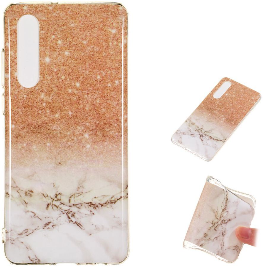 Huawei P30 TPU Hoesje met Marmer Opdruk Goud afbeelding 5