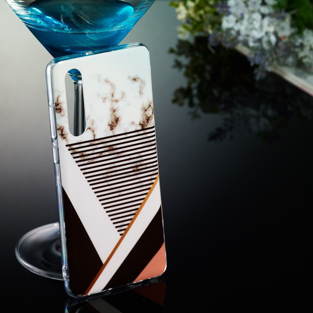 Huawei P30 TPU Hoesje met Marmer Opdruk Strepen afbeelding 3