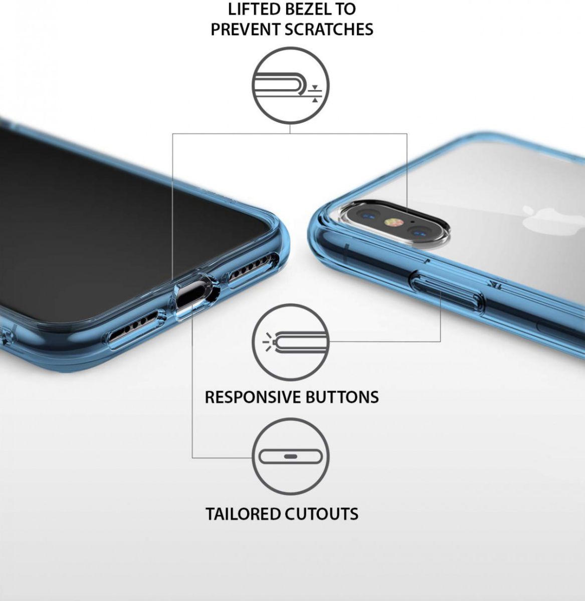 Ringke Fusion Apple iPhone XS Hoesje Blue afbeelding 7