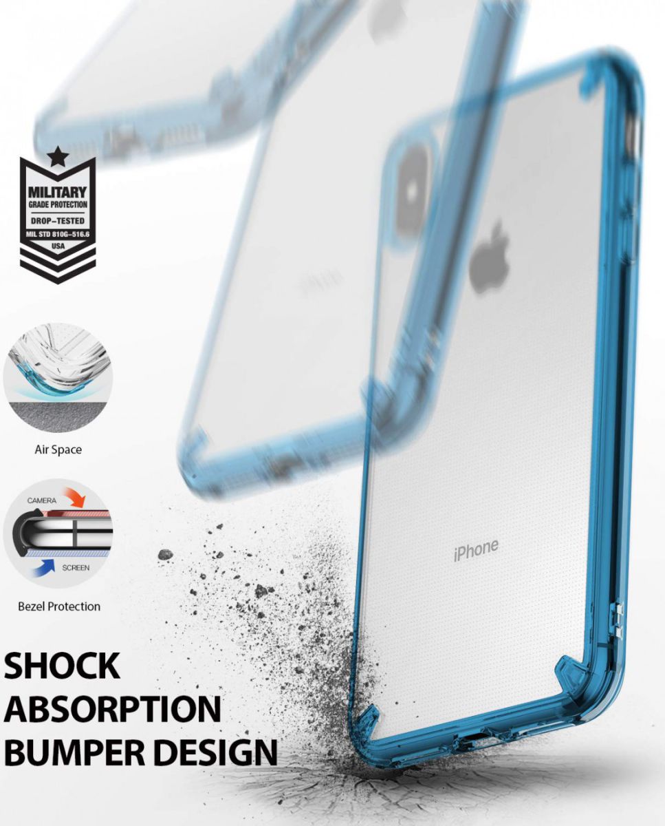 Ringke Fusion Hoesje Apple iPhone XS Max Aqua Blue afbeelding 2
